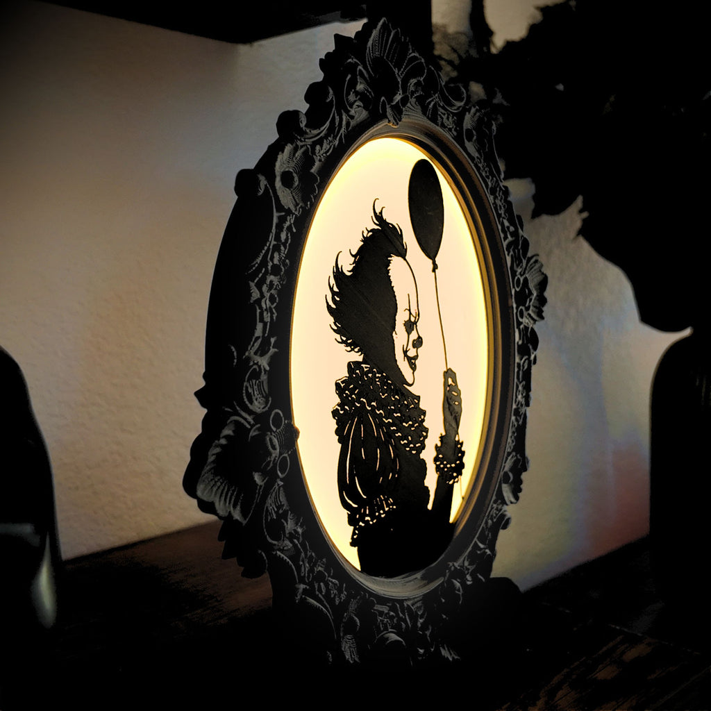 The Haunted Portrait - Ornate Gothic Pennywise Illuminated Art Frame