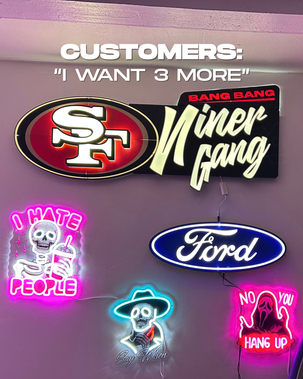 Bang Bang Niner Gang Litbox - Custom LED Light Box
