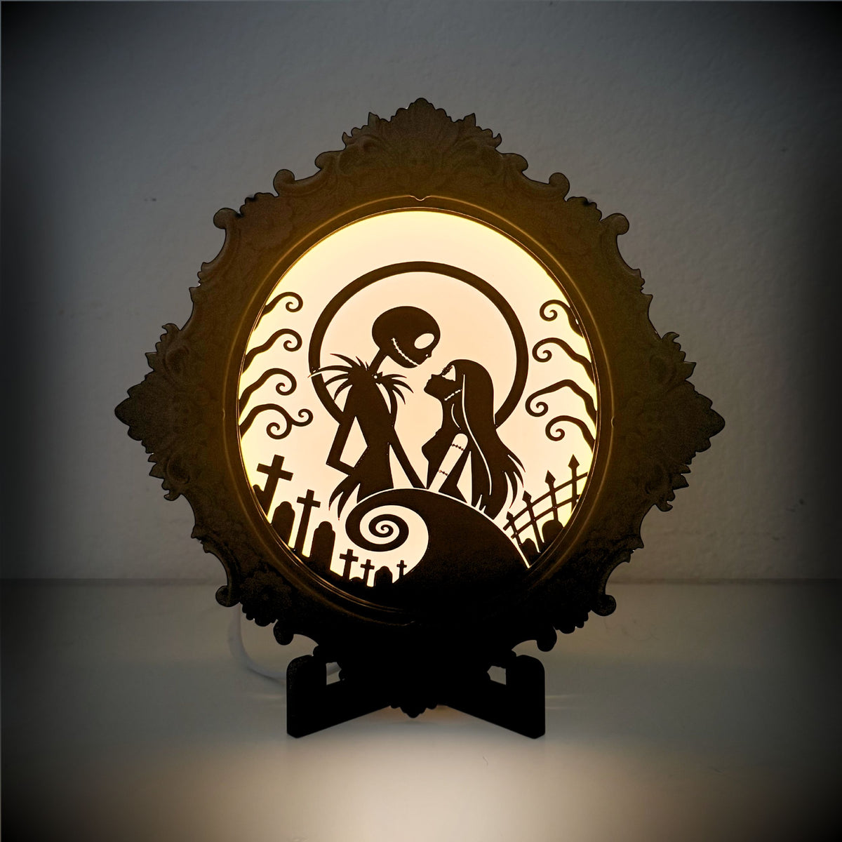 The Haunted Portrait - Ornate Gothic Nightmare before Christmas Illuminated Art Frame