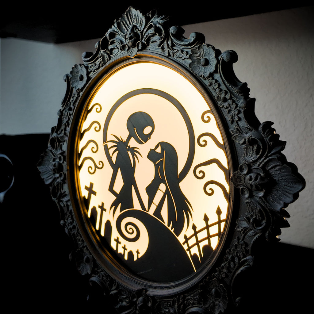The Haunted Portrait - Ornate Gothic Nightmare before Christmas Illuminated Art Frame
