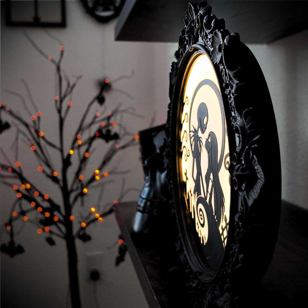 The Haunted Portrait - Ornate Gothic Nightmare before Christmas Illuminated Art Frame