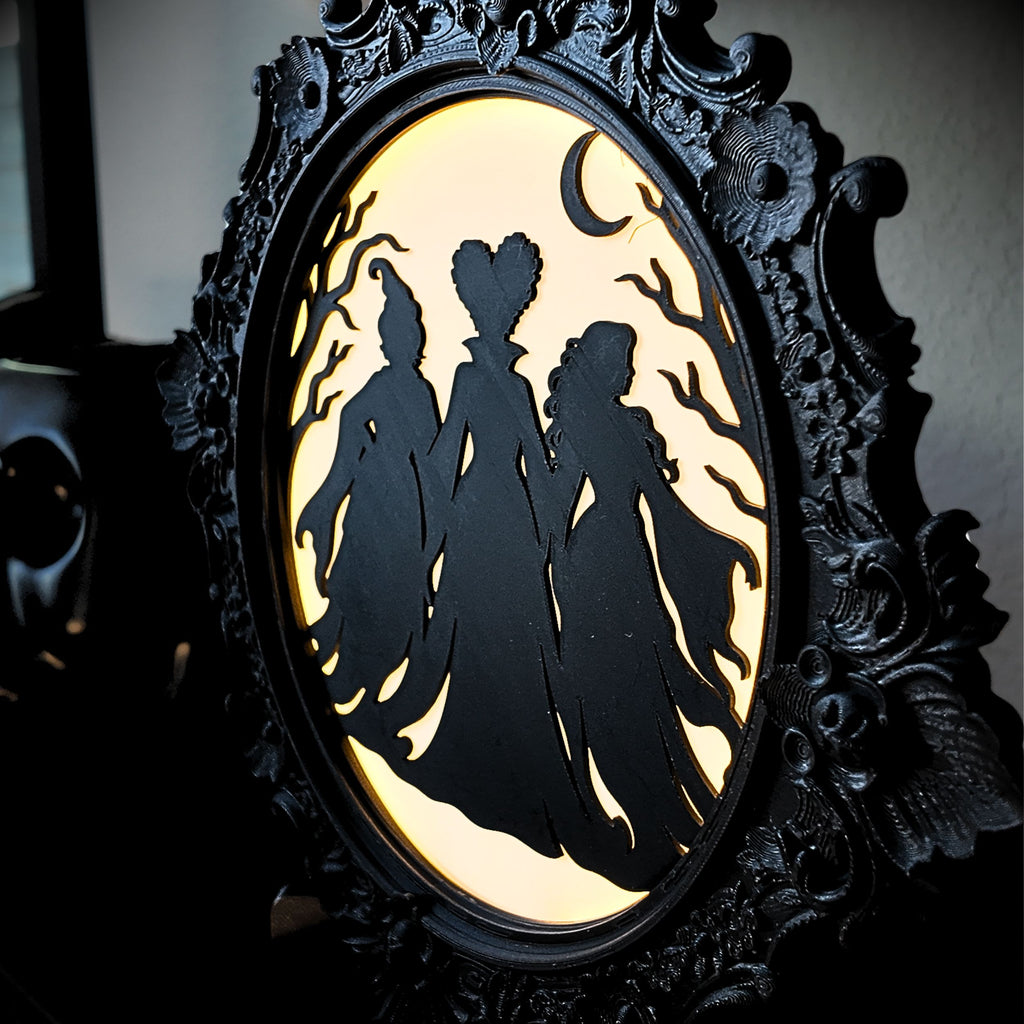 The Haunted Portrait - Ornate Gothic Hocus Pocus Illuminated Art Frame