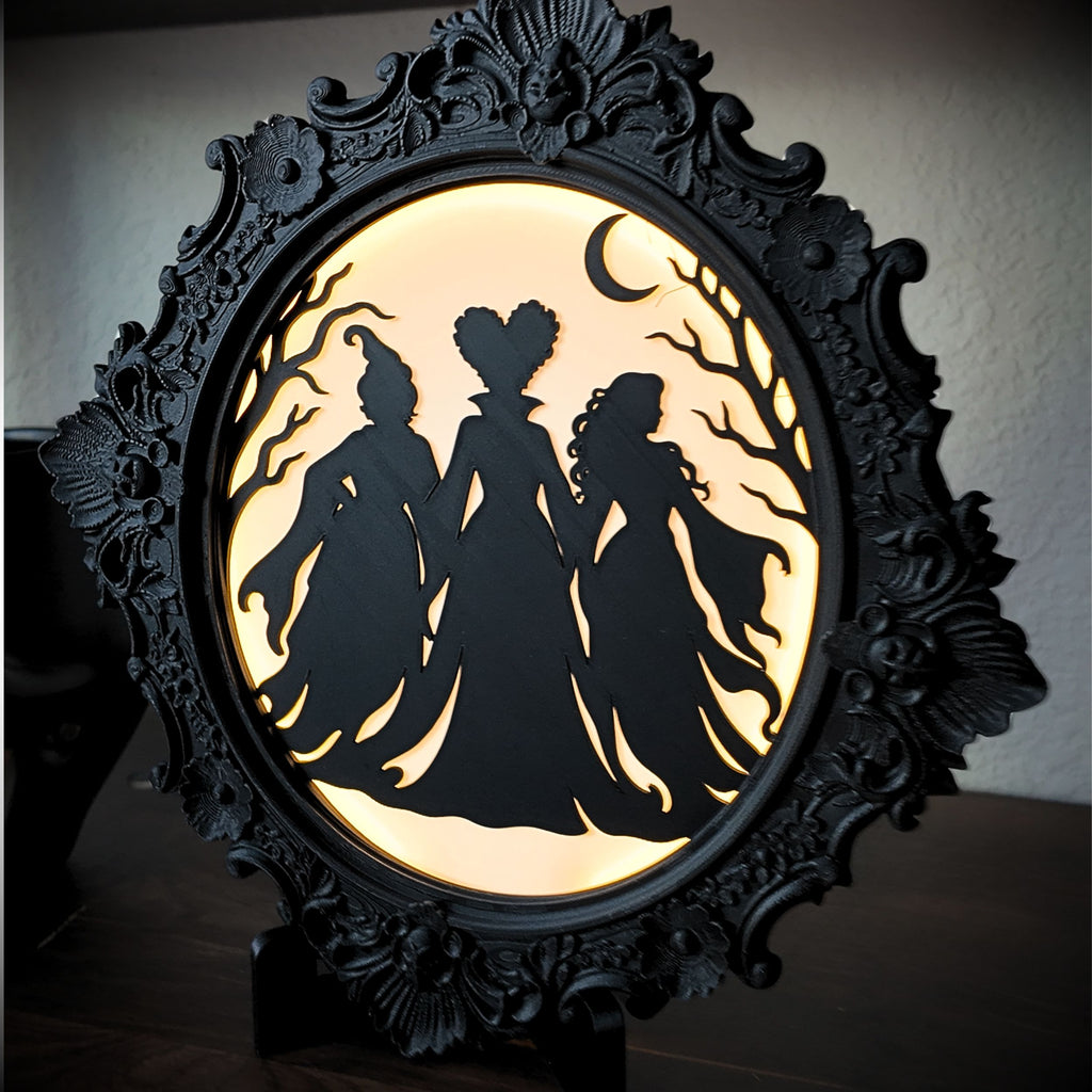 The Haunted Portrait - Ornate Gothic Hocus Pocus Illuminated Art Frame
